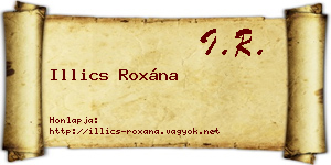Illics Roxána névjegykártya